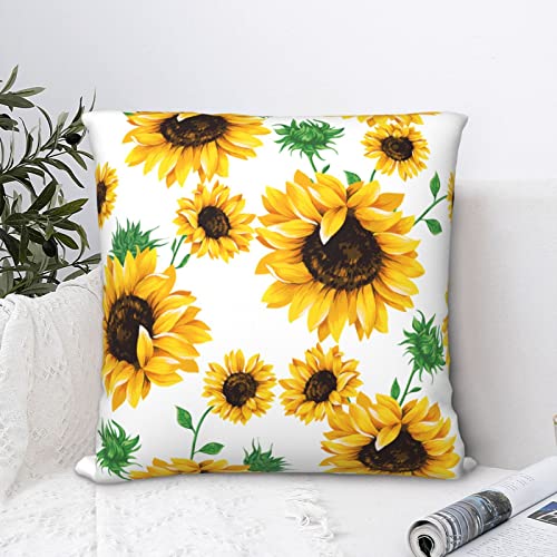 12x12 Inch Yellow Sunflower Throw Pillow Cover - Wizfuyq Home Decor
