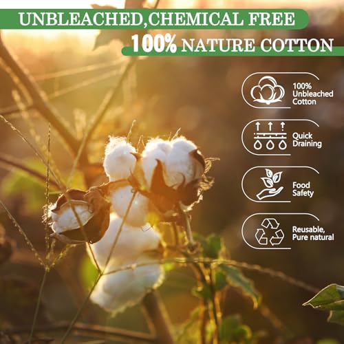 12 Pcs Organic 20x20 Inch Cheese Cloths - Reusable Grade 100 Cotton for Cheese Making & Cooking