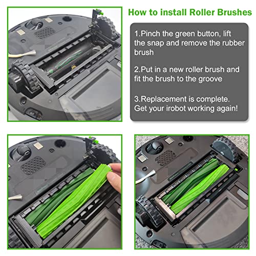 Replacement Rubber Brushes for iRobot Roomba i & E Series - 2 Pack