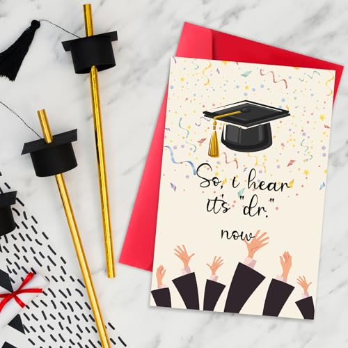 Humorous PhD Graduation Card for Doctoral Students - 8x5.3 Inch