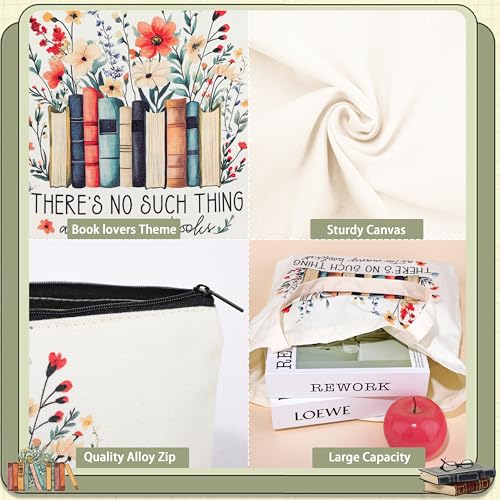 Book Lover Canvas Tote Bag - Aesthetic Bookish Gift for Readers