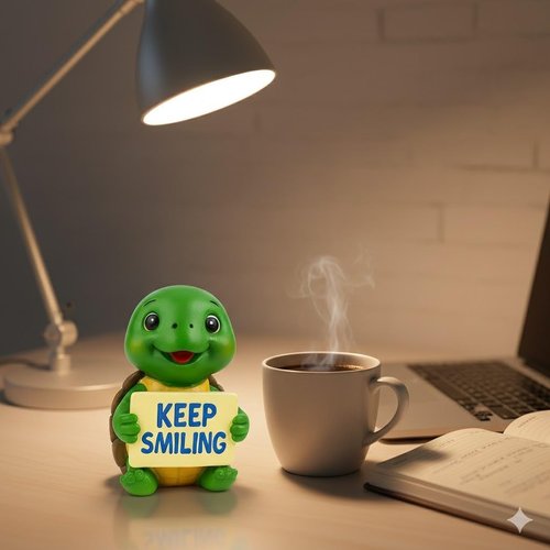 iStatue Resin Turtle Figurine - Cute Hand-Painted Desk Decor | Inspirational Miniature Ornament (Green)