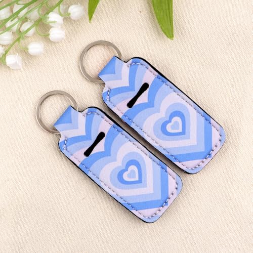 4 Pcs Lip Balm Holder Keychain Elastic Fabric Lipstick Sleeves