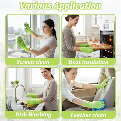 Abeillo Microfiber Cleaning Gloves for Dusting Plants & Home