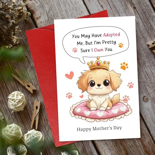 Funny Dog Mom Mother's Day Card with Envelope - Cute Gift