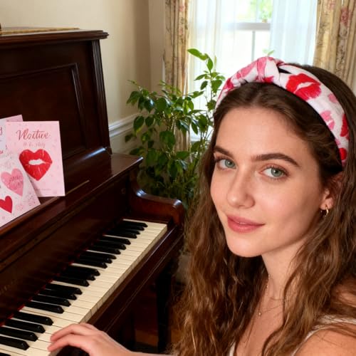 Valentine Red Lips Knotted Headband for Women and Holiday Parties