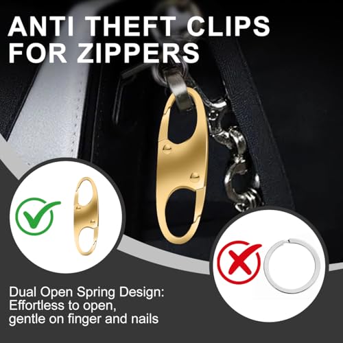24 Pcs Zipper Clips Anti Theft Dual Opening Design Zipper Locks Small S Carabiner Clip Theft Clasp for Backpack Purse Luggage Suitcase