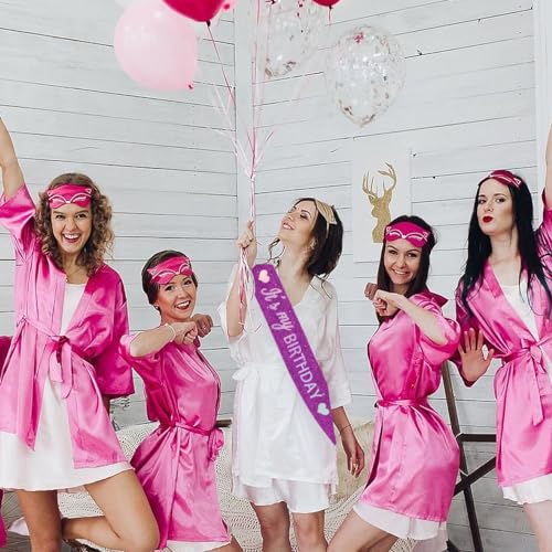 Glitter Birthday Sash with Foil Letters for Women & Girls