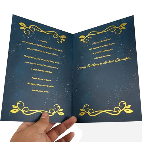 Elegant Grandpa Birthday Card with Gold Foil Message - Heartfelt Tribute