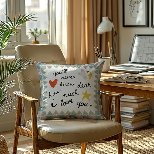 Christian Kids Throw Pillow Cover 18x18, Bible Verse Nursery Decor - Style 29