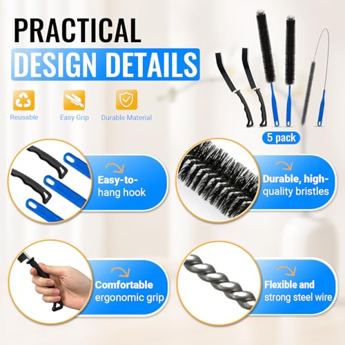 RUENVUE Black Dryer Vent Cleaner Kit - Extra Long Flexible Brushes for Lint Dust Pet Hair