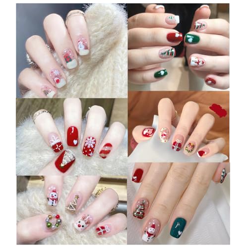 Christmas Nail Art Stickers 6 Sheets 3D Self Adhesive Winter Holiday Decals