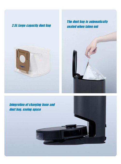 5 Pack Dust Bags For ECOVACS T8 AIVI / T8 / N8 Pro Plus / N8 Pro / DX93 / DDX96 Vacuum Cleaner Parts