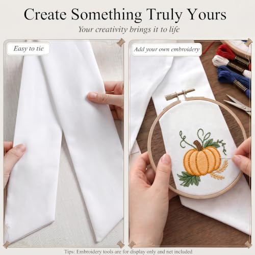 Elegant White Wreath Sash Set for Front Door Decor - 2 Pcs, 4.5 x 57 Inches