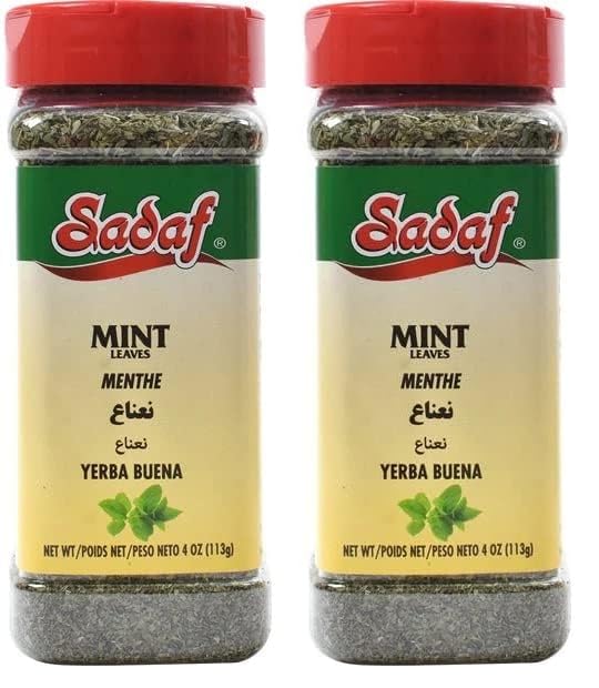 Sadaf Cut Mint Leaves - Dried & Cut, Kosher, 4 Oz (Pack of 2)