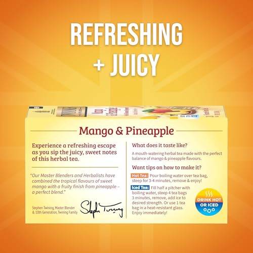 Twinings Mango & Pineapple Herbal Tea Bags, 20 Count