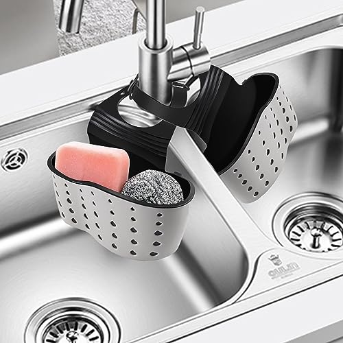 Adjustable Kitchen Sink Caddy Sponge Holder - 1 pc Beige