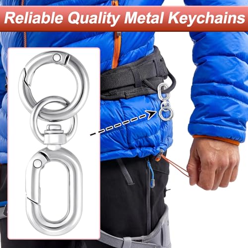 Isslly 2pcs Swivel Clasp Clips, Double Opening Metal Snap Hook
