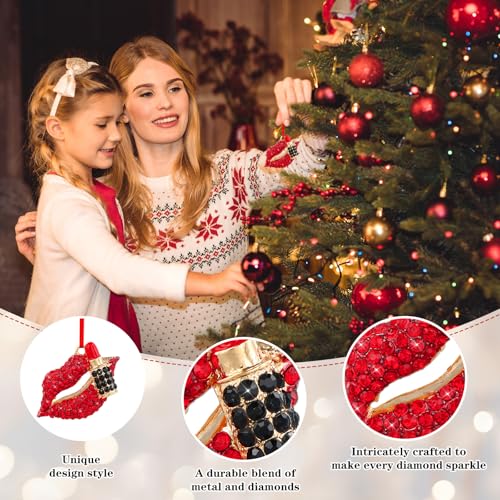 Red Lip Christmas Ornament - Lipstick Tree Keepsake, 2-1 Variation