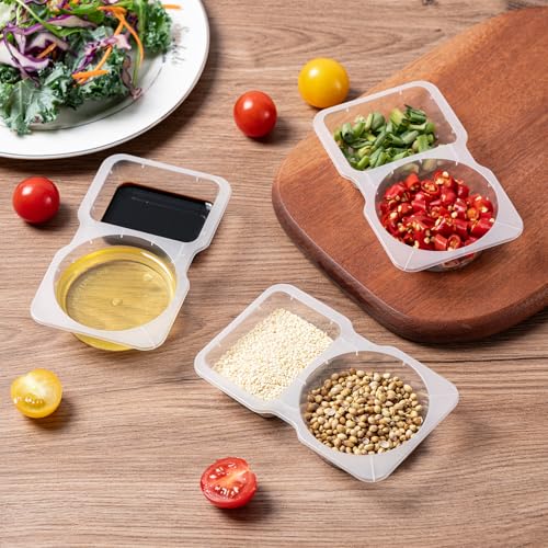 Husfunov 15 Reusable Snack Containers with Lids - Double Compartment