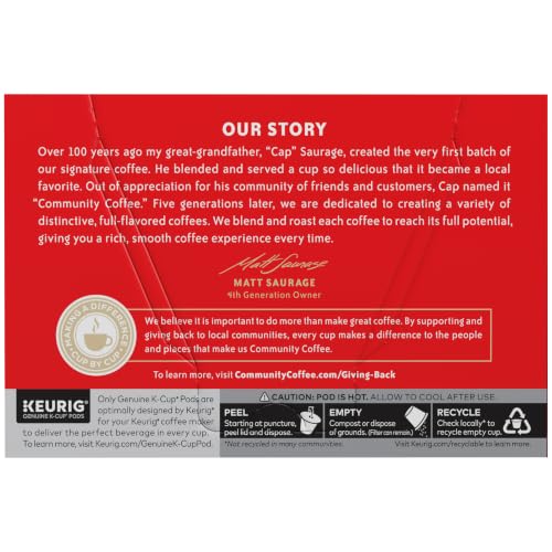 Community Coffee & Chicory K-Cups, Medium Dark Roast, 60 Count (6 Packs)