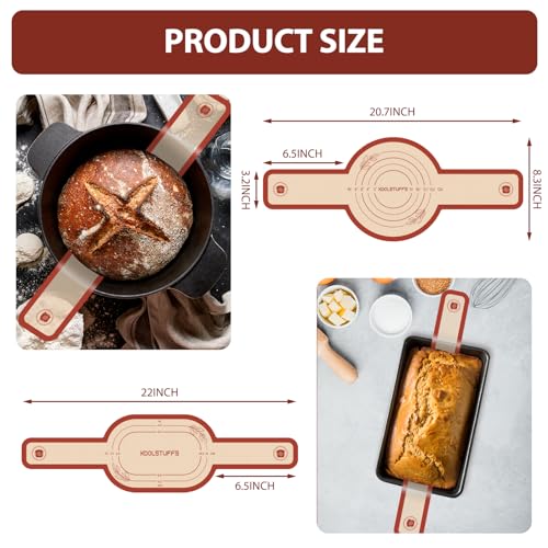 Koolstuffs Silicone Bread Sling for Dutch Oven - 2 Pack Oval & Round
