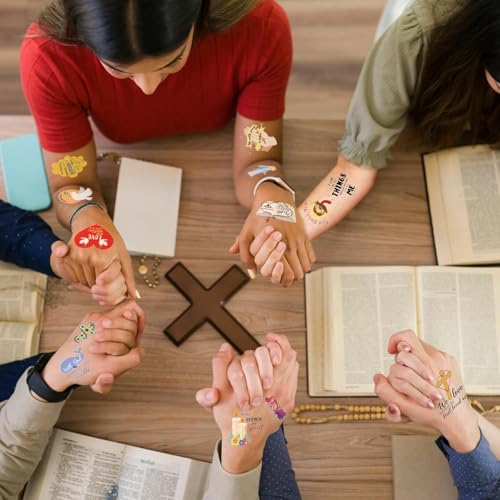 Christian Bible Verse Temporary Tattoos 20 Sheets 132 Pcs Party Favors