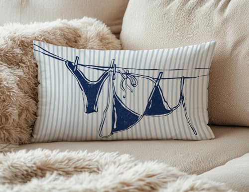 Blue Sea Coastal Throw Pillow Cover 12x20 | KDHTY
