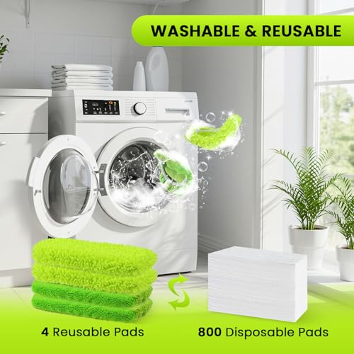 Snuvid 2-in-1 Microfiber Mop Pads for Swiffer Sweeper - 4-Pack