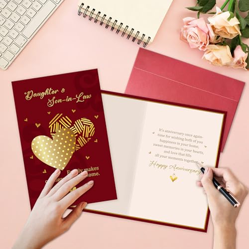 Daughter and Son-in-Law Anniversary Card - Heartfelt Wedding Gift
