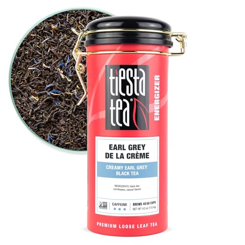Tiesta Tea Earl Grey de la Crème, Loose Leaf Black Tea, 50 Cup Tin