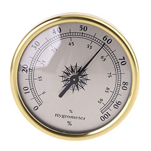 72mm Gold Hygrometer Humidity Meter Gauge - No Battery Needed
