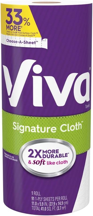 Viva Signature Cloth Paper Towels - Choose-A-Sheet Big Roll | 12.67 Ounce for Ultimate Absorbency