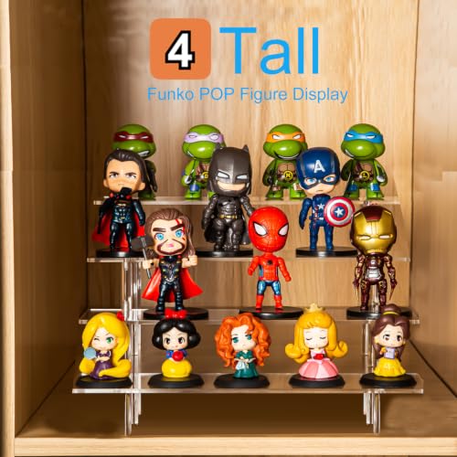 HENABLE 4-Tier Tall Clear Acrylic Display Risers for Perfume, Cosmetics & Collectibles