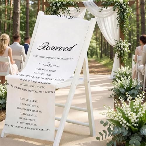 In Loving Memory Wedding Chair Sign - 15x50 Inch Memorial Reserved Seat