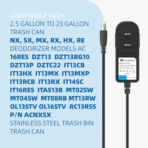 6V AC Power Adapter for Touchless Sensor Trash Can, 6.4Ft Replacement Cord
