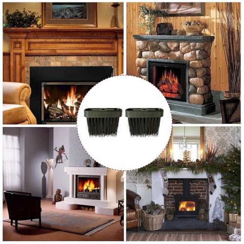 2Pcs Fireplace Brush Replacement Head - Oblong Hearth Cleaning Brush