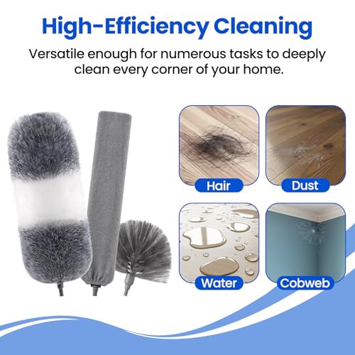 VITEVER 5-in-1 Extendable Dusting Kit with Microfiber Dusters & Pole