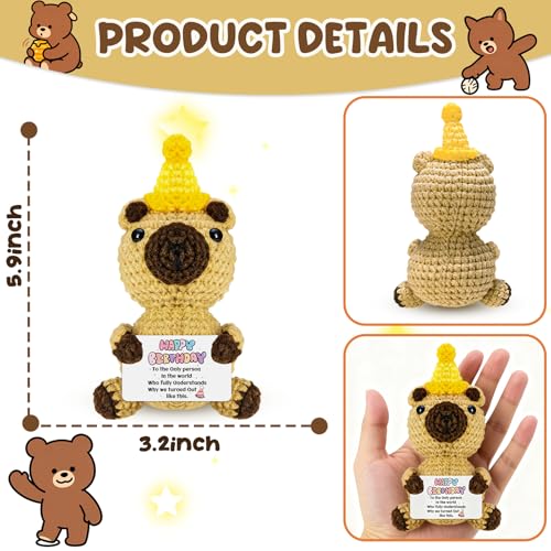Handmade Crochet Bear - Unique Birthday Gift for Women & Men