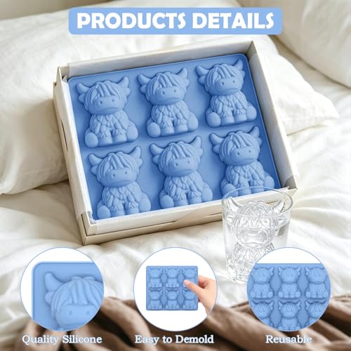 Highland Cow Silicone Ice Cube Tray - Flexible Mold for Drinks & Candy