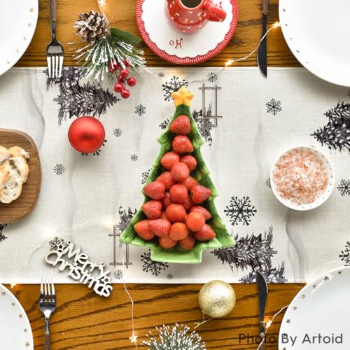 Black Snowman Xmas Table Runner 13x120 Inch Home Party Decor — Variation of THIS listing