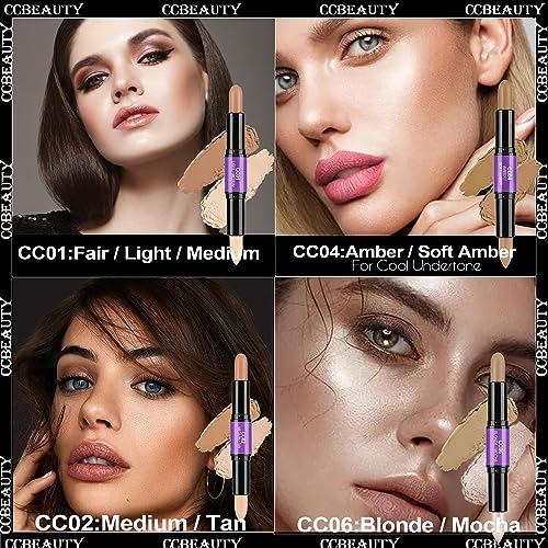 CCbeauty 2-in-1 Cream Contour and Highlighter Stick Waterproof