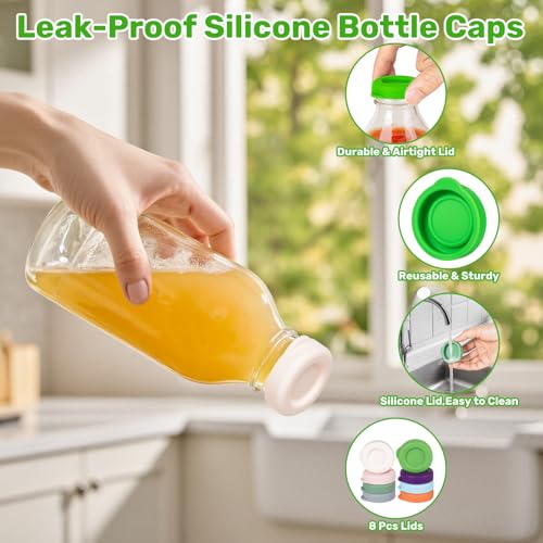 Reusable Silicone Milk Bottle Caps - 48mm Leak-Proof Lids