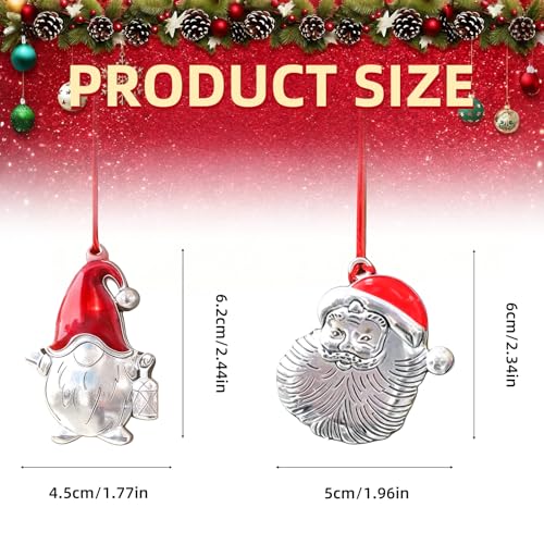Ziyutam Solid Pewter Gnome Christmas Tree Ornament, Handcrafted Santa Hanging