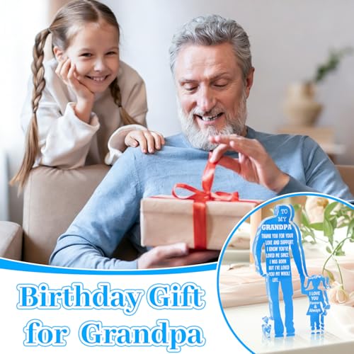Grandpa Gifts from Granddaughter Acrylic Keepsake - Family Love Home Décor - Grandpa-Granddaughter Variation