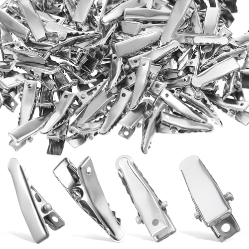 Josojoou 160 Pcs Small Metal Alligator Hair Clips 0.94 Inch Silver Mini Hair Clips for Styling and DIY Crafts