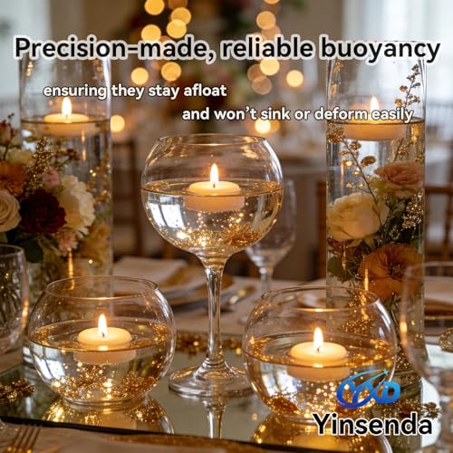 White 2-Inch Floating Candles - 12 Pack Unscented for Weddings & Decor