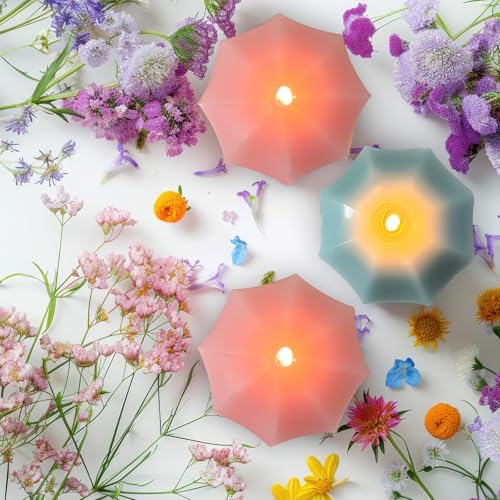 Hand-Poured Unscented Octagonal Pillar Candles - Pink & Blue