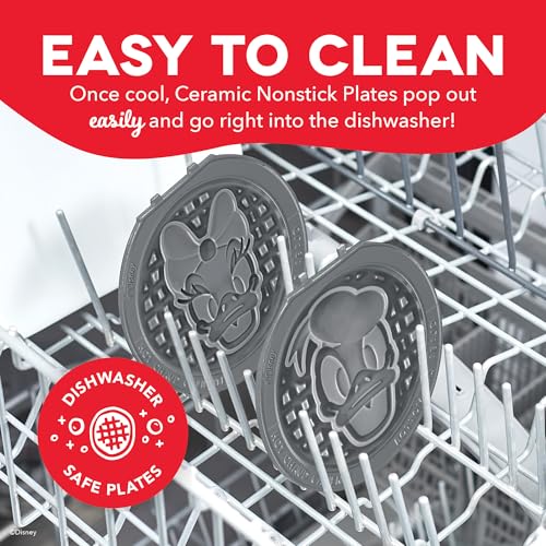 DASH Mini Waffle Plate Set - Donald & Daisy, 4-Inch Nonstick, 2-Pack