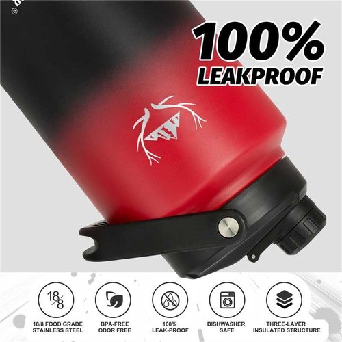 NATURE PIONEOR 1 Gallon Insulated Water Bottle - Double Vacuum Stainless Steel 128 oz Water Bottle with Holder/Carrier, Wide Mouth 1 gallon Water Jug for Outdoor Sports, Hiking, Camping, Gym